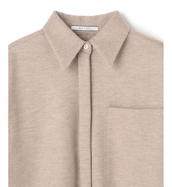 BEIGE,「【Oggi掲載】MONTAIGNE / ウールオーバーサイズシャツ」|シャツ・ブラウス|