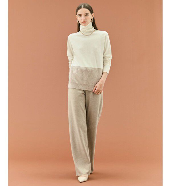 BEIGE,「【WEB限定・洗える】DEMING / バイカラーウールタートルネックニット」|ニット・セーター|