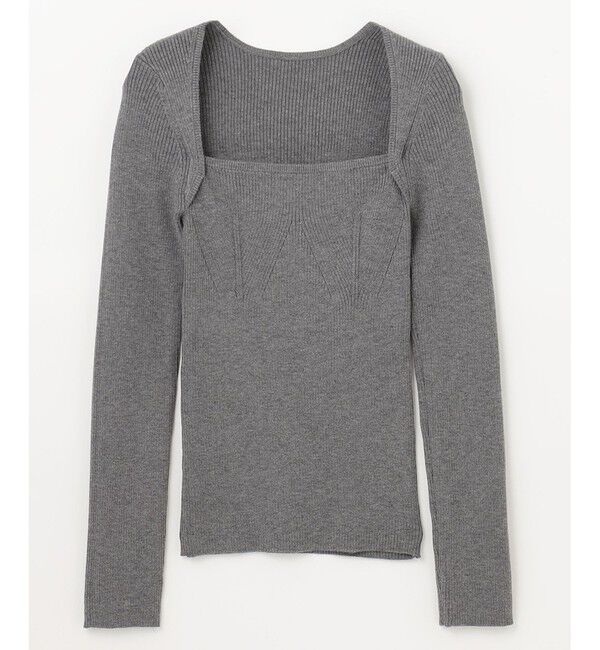 Grace Class「スクエアネックリブトップ」|ニット・セーター|グレー