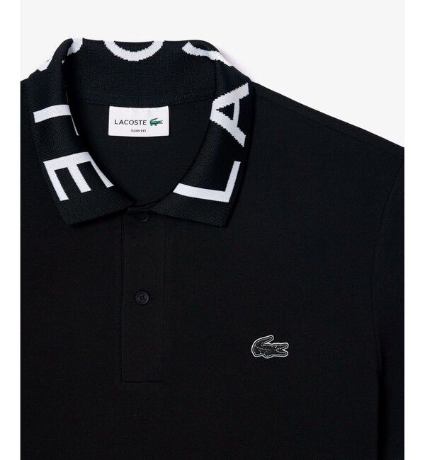 LACOSTE「オーガニックコットン ミニ鹿の子 通気性 ストレッチ ジャカードリブニットカラーポロシャツ」|ポロシャツ|