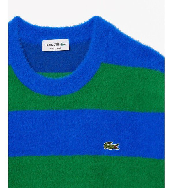 LACOSTE「ボーダーシャギーニットセーター」|ニット・セーター|