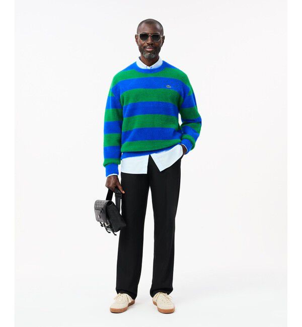 LACOSTE「ボーダーシャギーニットセーター」|ニット・セーター|