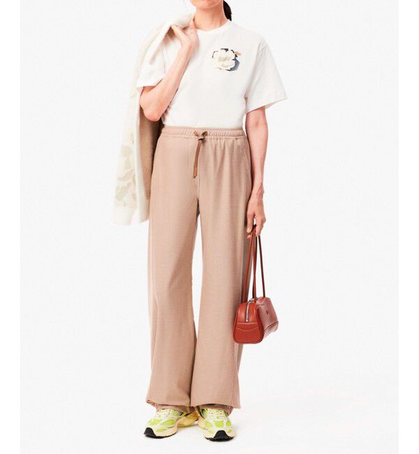 LACOSTE「フランネルワイドドレープトラウザー / ワイドテーパードパンツ」|チノ|