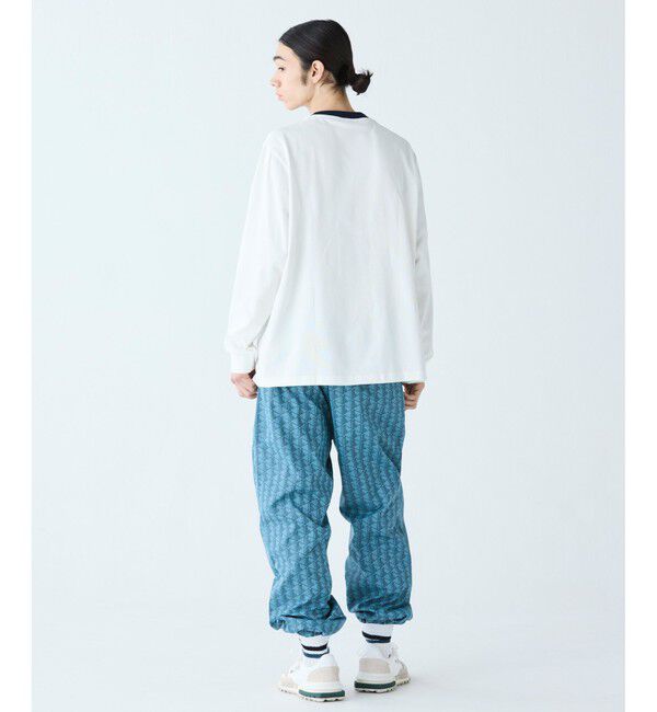 LACOSTE「ヘビーウェイト スリーブプリント ロングリブスリーブTシャツ」|Tシャツ・カットソー|