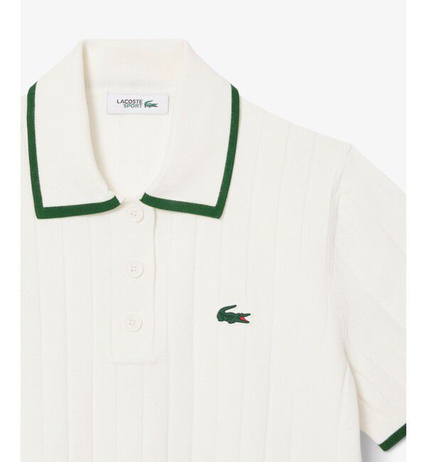 LACOSTE「メッシュ切り替え エッジ配色ゴルフニットポロシャツ」|ニット・セーター|