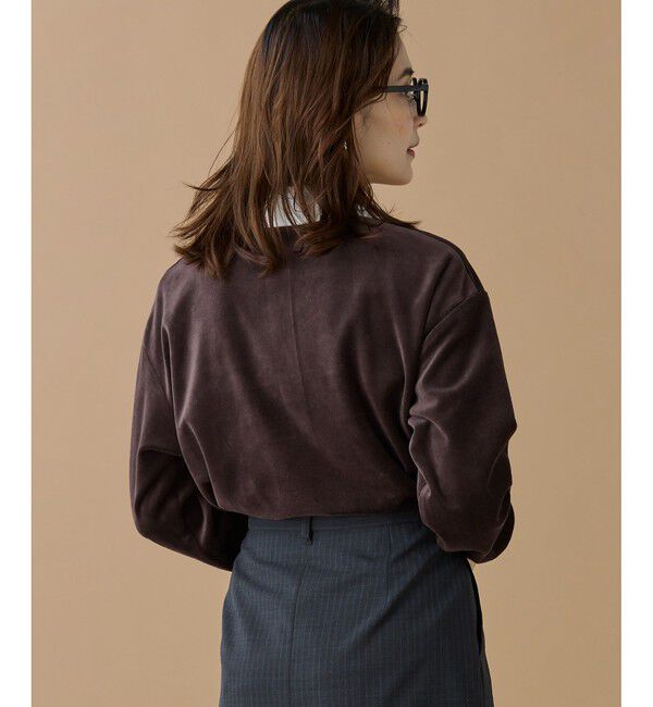 LACOSTE「ルーズシルエット サイドスリット ベロアポロシャツ」|ポロシャツ|