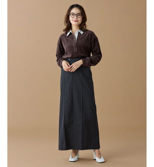 LACOSTE「ルーズシルエット サイドスリット ベロアポロシャツ」|ポロシャツ|