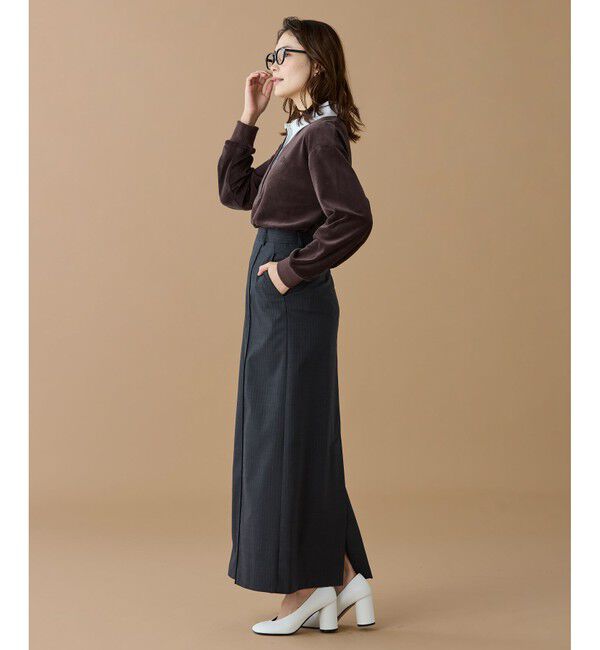 LACOSTE「ルーズシルエット サイドスリット ベロアポロシャツ」|ポロシャツ|