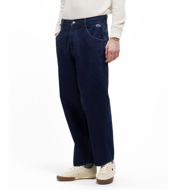 LACOSTE「5ポケットワイドデニムパンツ テーパード」|デニム|インディゴブルー