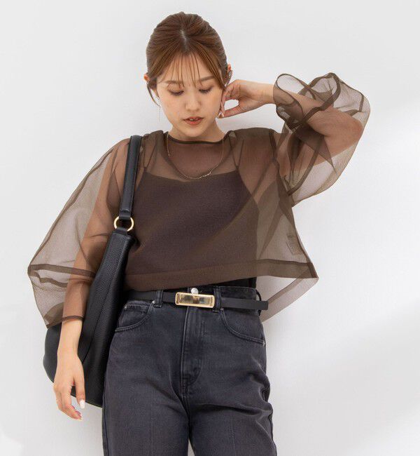 Rie Miller「ランタンスリーブシアー2WAYブラウス」|シャツ・ブラウス|