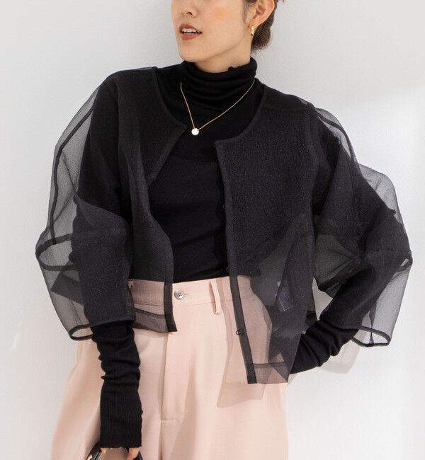 Rie Miller「ランタンスリーブシアー2WAYブラウス」|シャツ・ブラウス|