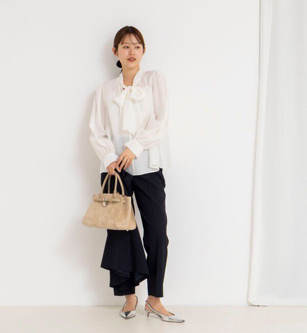 NOLLEY'S「ウォッシャブルシアーボウタイ2WAYブラウス」|シャツ・ブラウス|