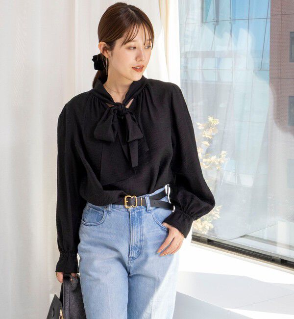 NOLLEY'S「ウォッシャブルシアーボウタイ2WAYブラウス」|シャツ・ブラウス|