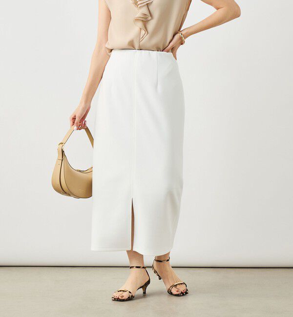 NOLLEY'S sophi「《セットアップ対応》ウォッシャブルライトダンボール2WAYタイトスカート」|タイト|ホワイト