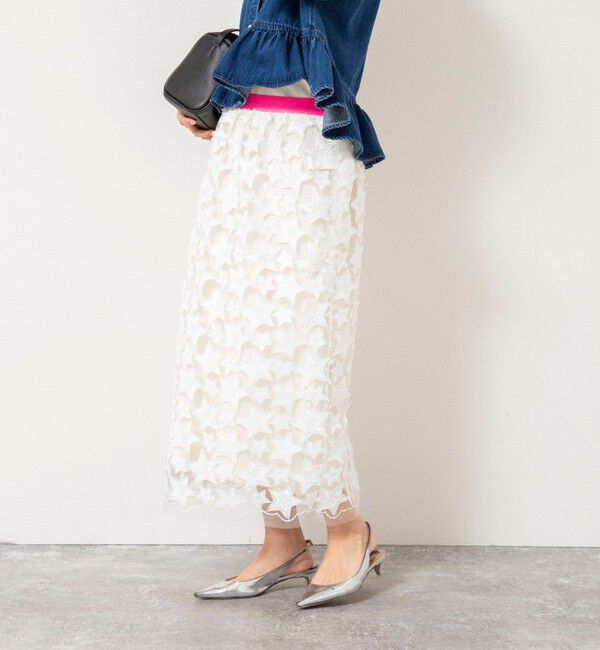 Rie Miller「45th limited editionウォッシャブルスターフリンジタイトスカート」|タイト|