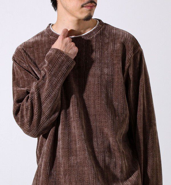 GLOSTER「【上品な光沢感】シェニールフェイクレイヤードカットソー」|Tシャツ・カットソー|