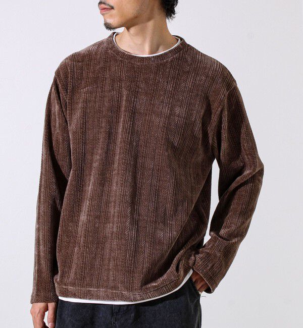 GLOSTER「【上品な光沢感】シェニールフェイクレイヤードカットソー」|Tシャツ・カットソー|