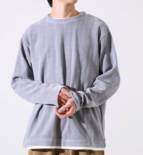 GLOSTER「【上品な光沢感】シェニールフェイクレイヤードカットソー」|Tシャツ・カットソー|