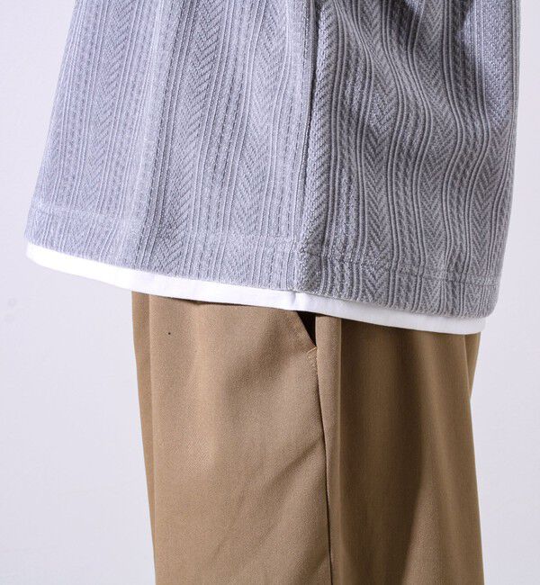 GLOSTER「【上品な光沢感】シェニールフェイクレイヤードカットソー」|Tシャツ・カットソー|