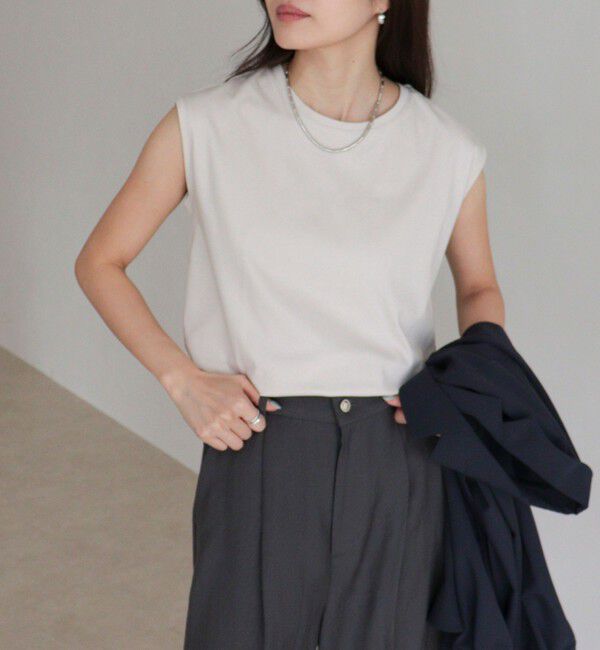 fredy emue「シルケットスムースフレンチTシャツ」|Tシャツ・カットソー|ベージュ