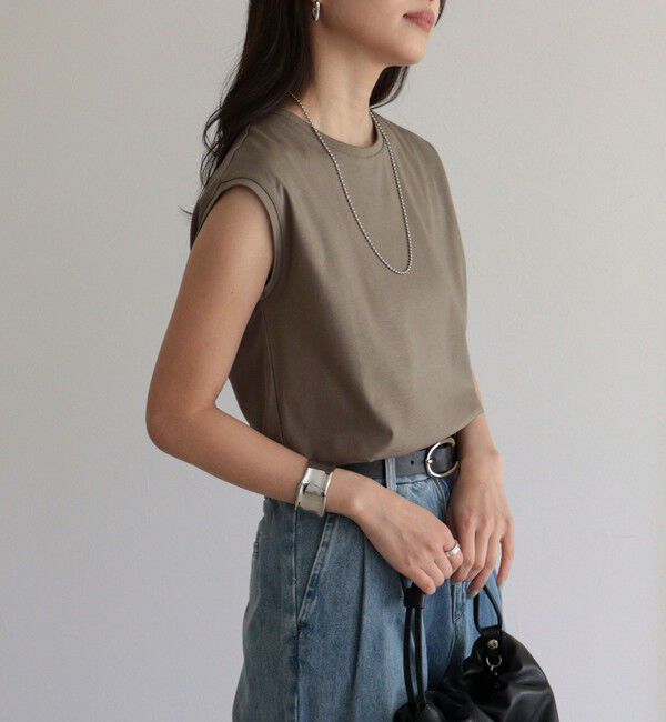 fredy emue「シルケットスムースフレンチTシャツ」|Tシャツ・カットソー|カーキ