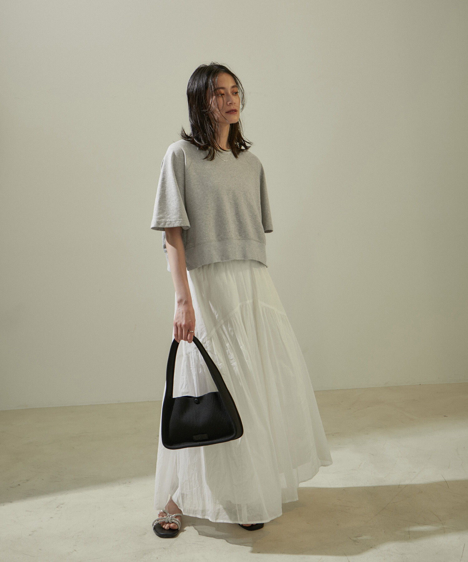 SALON adam et rope'「【WEB限定】サイドジップハーフスリーブスウェットTシャツ」|Tシャツ・カットソー|