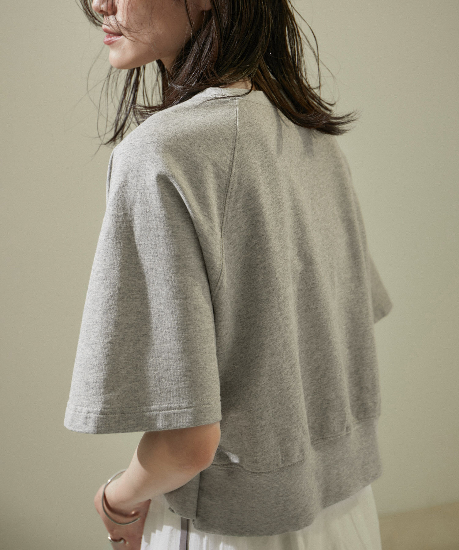 SALON adam et rope'「【WEB限定】サイドジップハーフスリーブスウェットTシャツ」|Tシャツ・カットソー|