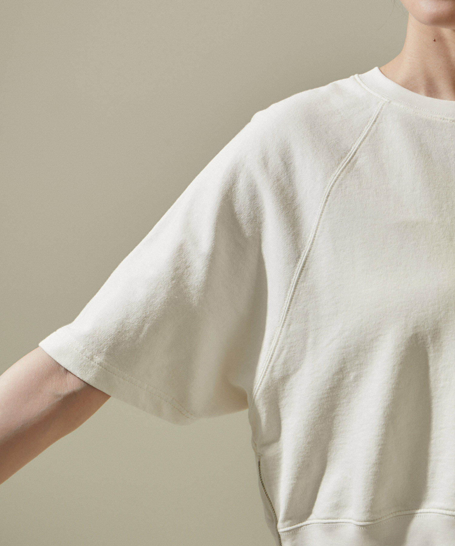 SALON adam et rope'「【WEB限定】サイドジップハーフスリーブスウェットTシャツ」|Tシャツ・カットソー|