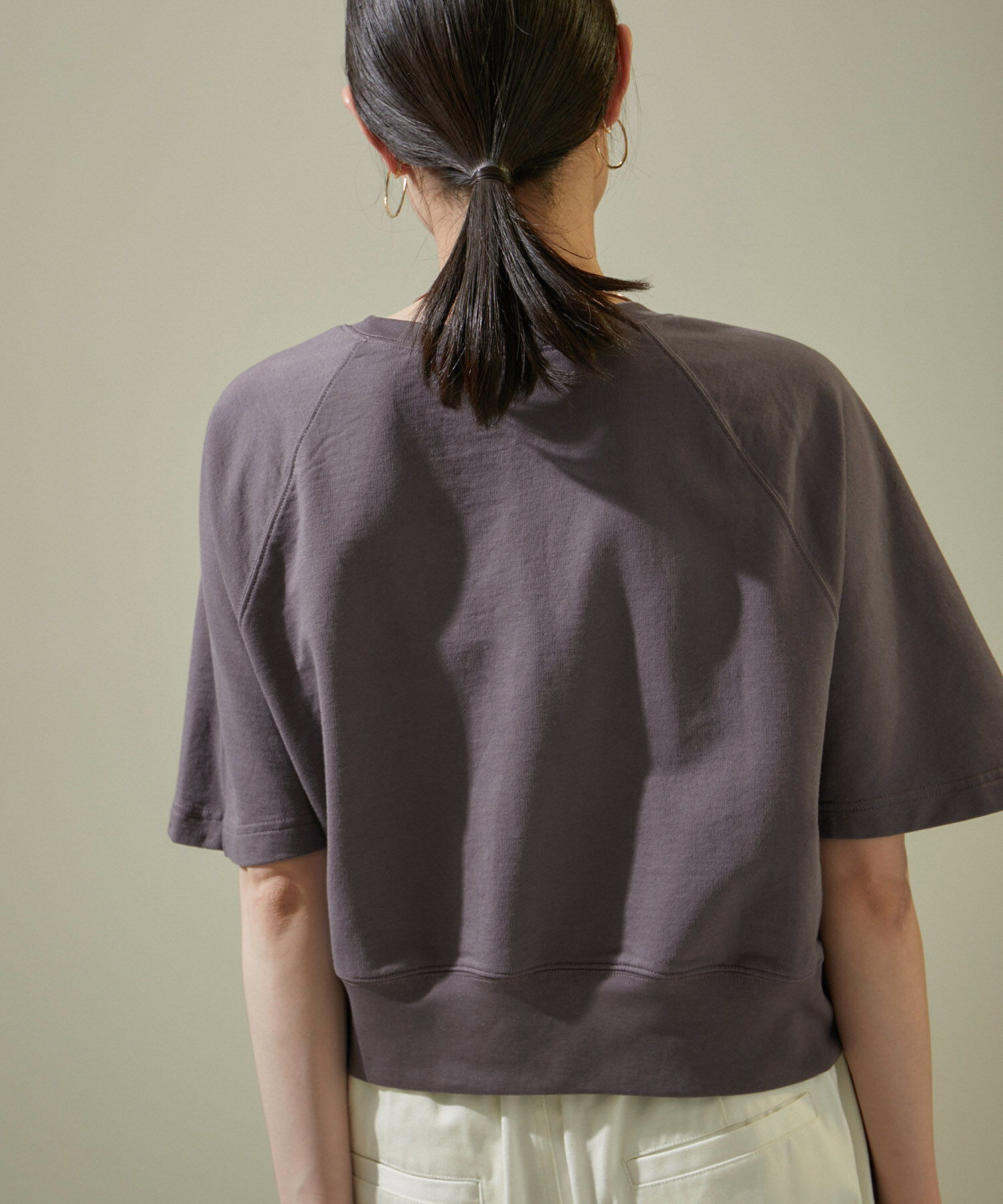 SALON adam et rope'「【WEB限定】サイドジップハーフスリーブスウェットTシャツ」|Tシャツ・カットソー|