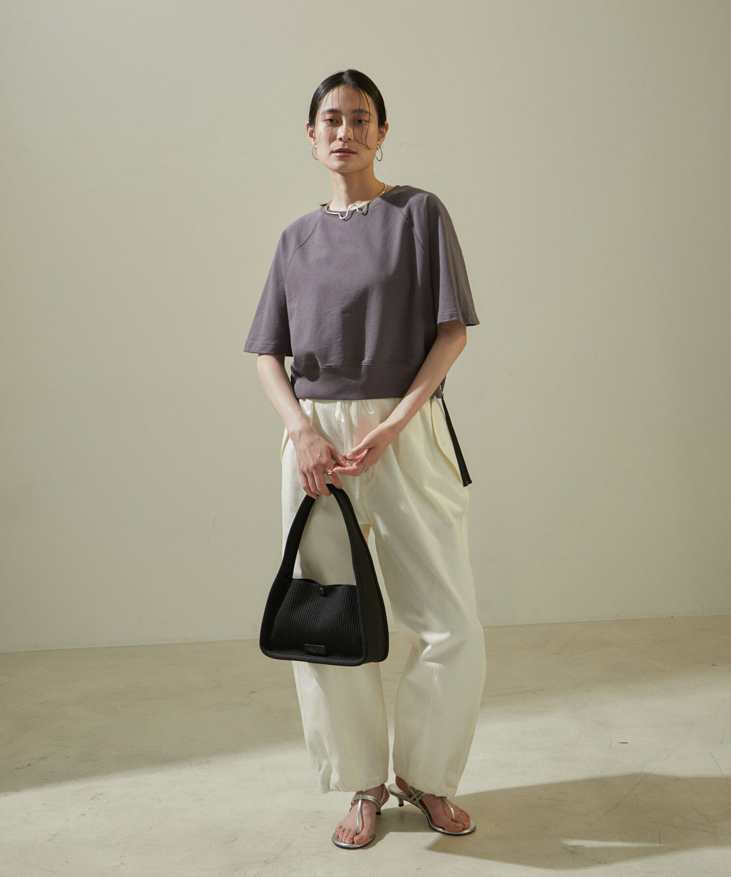 SALON adam et rope'「【WEB限定】サイドジップハーフスリーブスウェットTシャツ」|Tシャツ・カットソー|