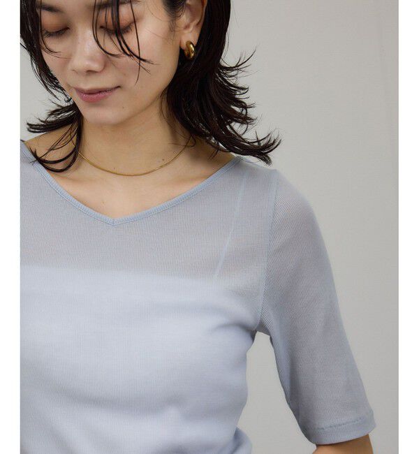 SALON adam et rope'「nu=layerジェントルVネックシアーTシャツ」|Tシャツ・カットソー|