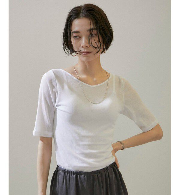 SALON adam et rope'「nu=layerジェントルVネックシアーTシャツ」|Tシャツ・カットソー|