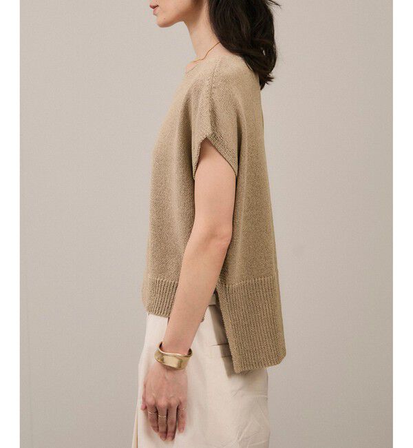 SALON adam et rope'「ペーパーヤーンフレンチスリーブプルオーバー［手洗い可/和紙素材］」|Tシャツ・カットソー|