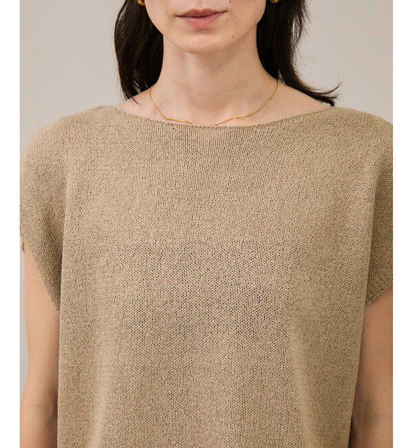 SALON adam et rope'「ペーパーヤーンフレンチスリーブプルオーバー［手洗い可/和紙素材］」|Tシャツ・カットソー|