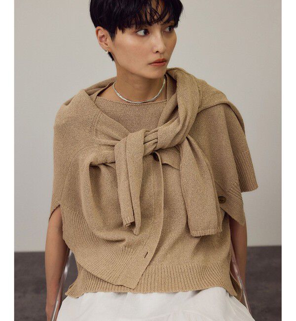 SALON adam et rope'「ペーパーヤーンフレンチスリーブプルオーバー［手洗い可/和紙素材］」|Tシャツ・カットソー|