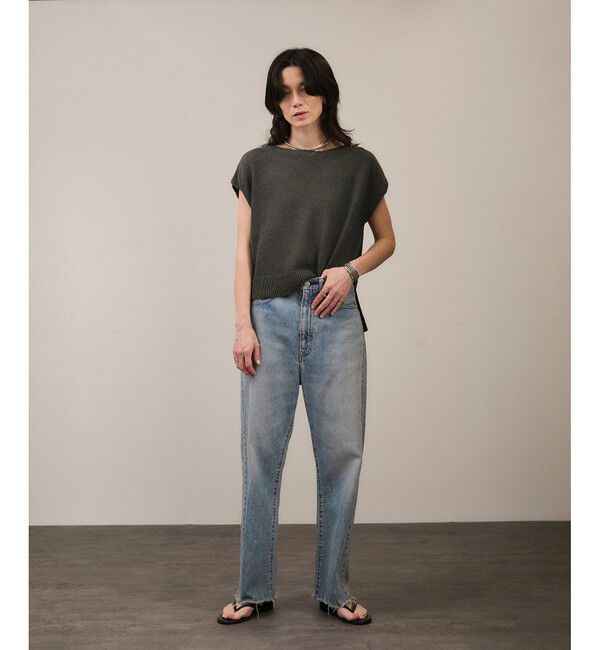 SALON adam et rope'「ペーパーヤーンフレンチスリーブプルオーバー［手洗い可/和紙素材］」|Tシャツ・カットソー|