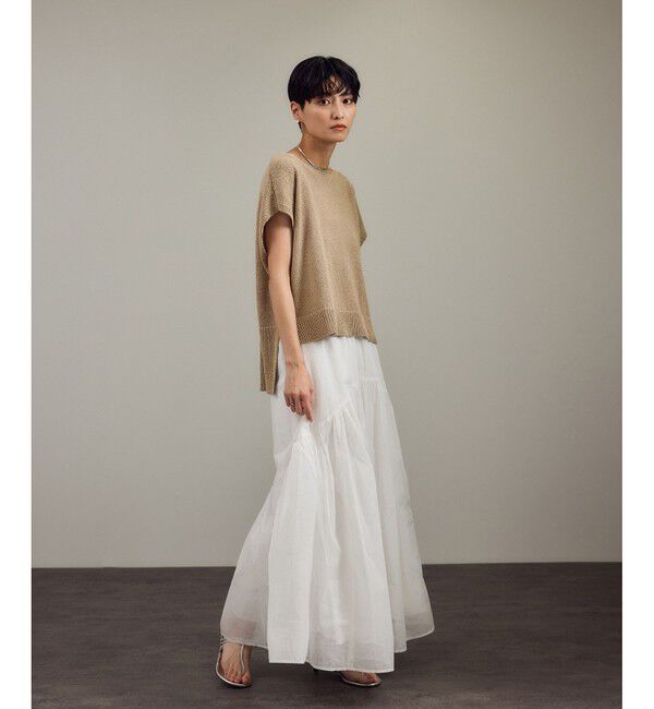 SALON adam et rope'「ペーパーヤーンフレンチスリーブプルオーバー［手洗い可/和紙素材］」|Tシャツ・カットソー|