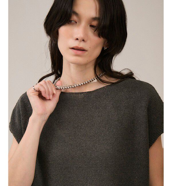 SALON adam et rope'「ペーパーヤーンフレンチスリーブプルオーバー［手洗い可/和紙素材］」|Tシャツ・カットソー|