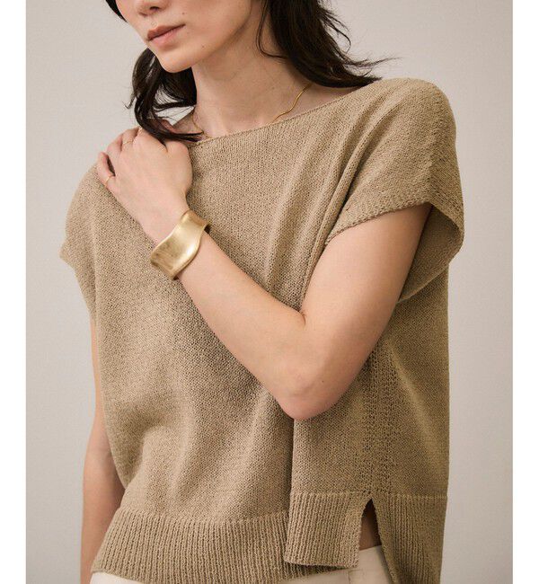 SALON adam et rope'「ペーパーヤーンフレンチスリーブプルオーバー［手洗い可/和紙素材］」|Tシャツ・カットソー|