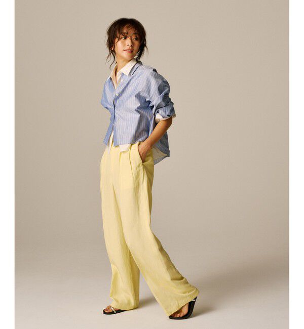 ROPE「【洗える】コットンシアークロップドシャツブラウス」|シャツ・ブラウス|