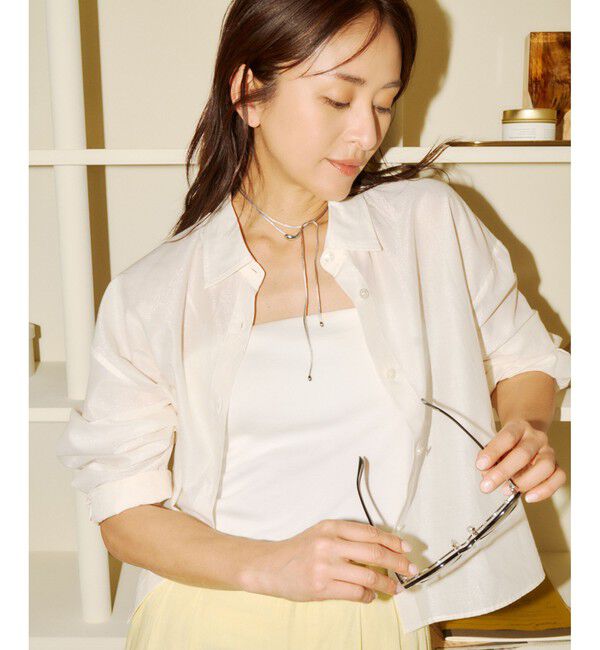 ROPE「【洗える】コットンシアークロップドシャツブラウス」|シャツ・ブラウス|