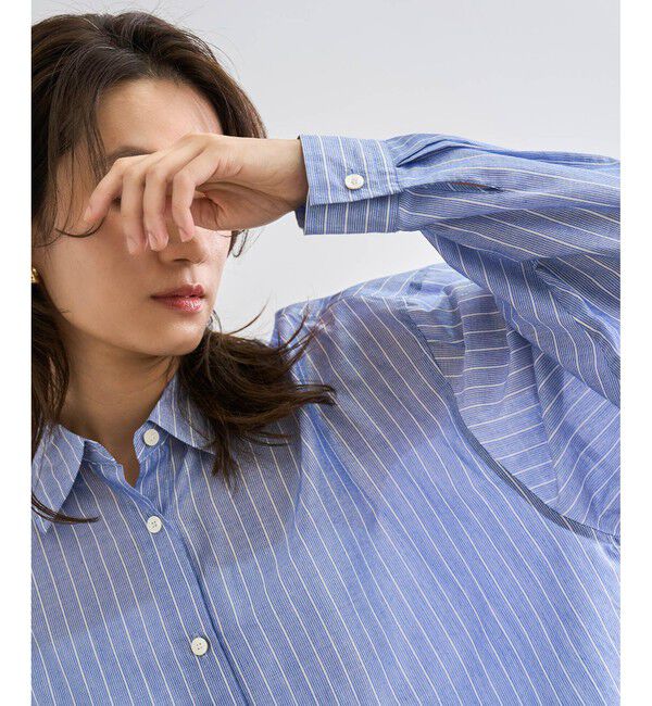 ROPE「【洗える】コットンシアークロップドシャツブラウス」|シャツ・ブラウス|