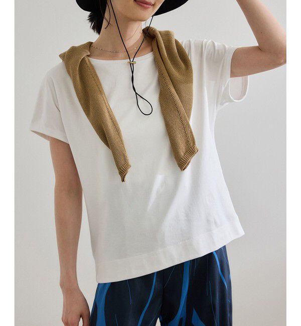 ROPE「【洗える】スーピマコットン アームレットＴシャツ」|Tシャツ・カットソー|ホワイト(10)