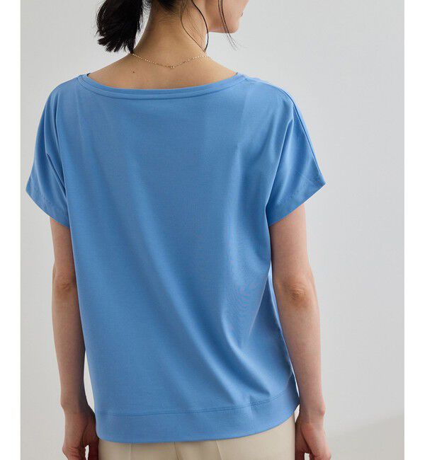 ROPE「【洗える】スーピマコットン アームレットＴシャツ」|Tシャツ・カットソー|ブルー(44)