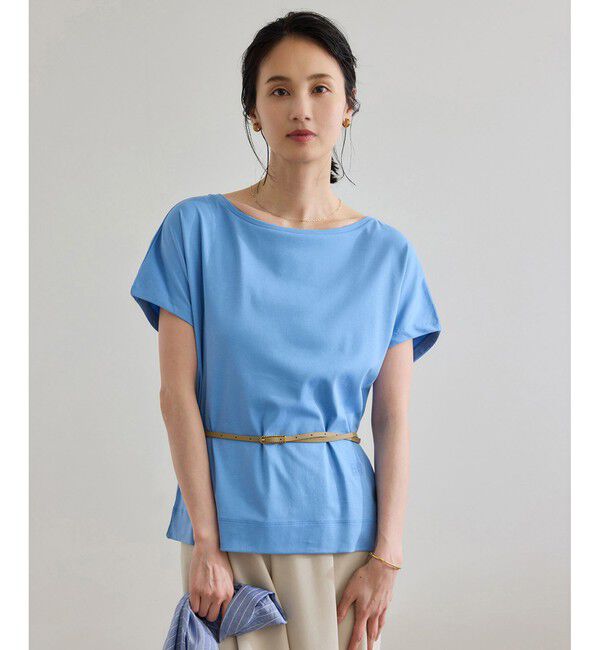 ROPE「【洗える】スーピマコットン アームレットＴシャツ」|Tシャツ・カットソー|