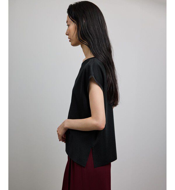 ROPE「【洗える】シャイニーフレンチスリーブプルオーバー」|シャツ・ブラウス|