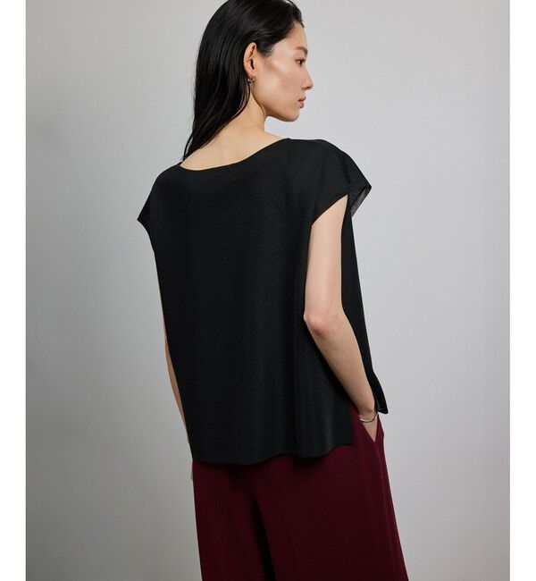 ROPE「【洗える】シャイニーフレンチスリーブプルオーバー」|シャツ・ブラウス|