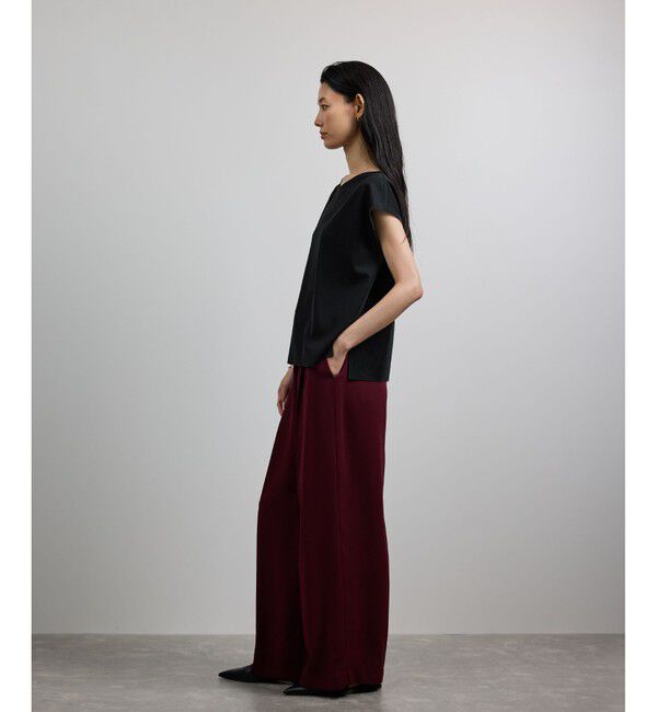 ROPE「【洗える】シャイニーフレンチスリーブプルオーバー」|シャツ・ブラウス|