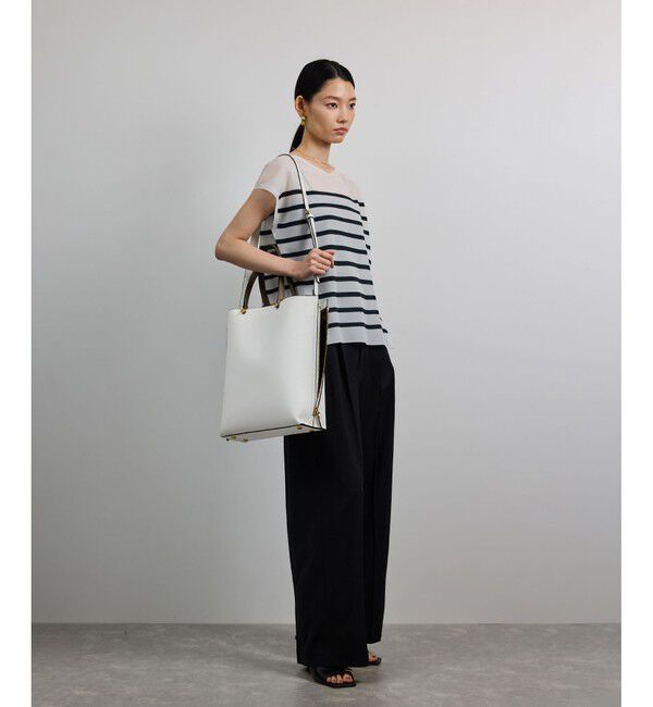 ROPE「【洗える】シャイニーフレンチスリーブプルオーバー」|シャツ・ブラウス|