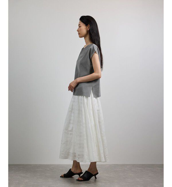 ROPE「【洗える】シャイニーフレンチスリーブプルオーバー」|シャツ・ブラウス|